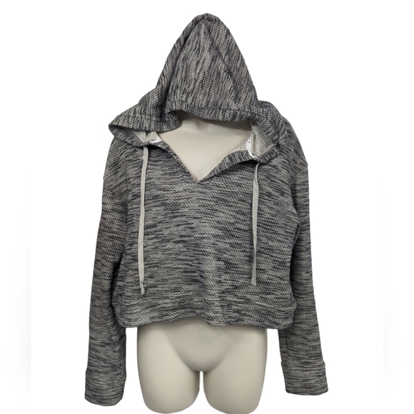 Anthropologie Tops - Saturday Sunday Cropped Metallic Shimmer Hoodie Sz M